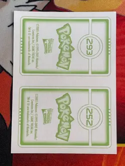 Pokemon Merlin Topps Ultimate Stickers 2005 Holo Rings #252 Treecko #293 Whismur - Image 2