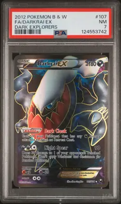 2012 Pokemon TCG Dark Explorers Darkrai-EX Full Art 107/108 PSA 7 - Image 1