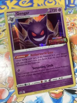Pokemon Gengar SWSH241 Black Star Promo Lost Origin Prerelease STAMP - Image 2