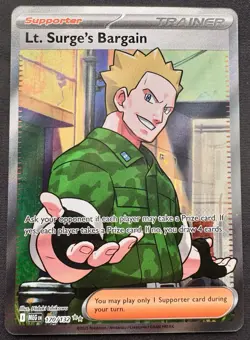 Lt. Surge's Bargain 170/132 Pokemon Mega Evolution Holo Full Art Ultra Rare - Image 1