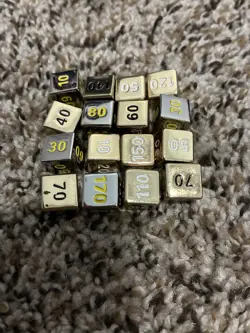 Pokemon Metal Damage Counter Dice Ultra Premium Charizard 16 Piece Gold Silver - Image 1