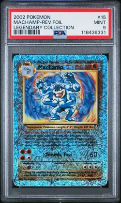 2002 POKEMON LEGENDARY COLLECTION MACHAMP-REV-FOIL LEGENDARY COLLECTION PSA 9 - Image 3