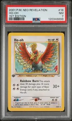 Pokemon TCG Ho-oh 1ST EDITION PSA 7 - Holo (English) Neo Revelation - Image 1