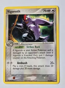 Pokemon TCG Vigoroth 41/108 EX Power Keepers Regular, Excellent LP - Image 1