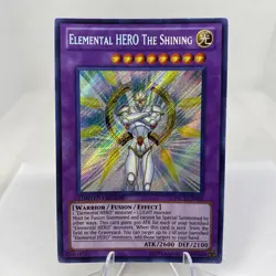 Yugioh Elemental HERO The Shining PRC1-ENV01 Secret Rare Near Mint - Image 1