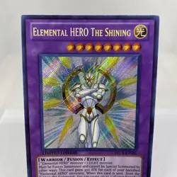 Yugioh Elemental HERO The Shining PRC1-ENV01 Secret Rare Near Mint - Image 2