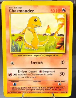1999 Pokemon Base Set Charmander 46/102 Common WOTC Vintage TCG Card - Image 1