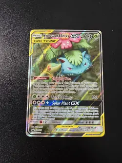 ??Venusaur and Snivy GX SM 229 Full Art Tag Team Promo Card MINT Condition?? - Image 1