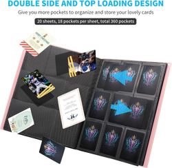 Card Binder, 360 Pockets Upgraded Trading Card Binders, Cards Collection Binder - Image 2