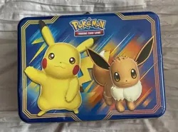 Vintage Pokemon 2018 Pikachu Eevee Small Tin Lunch Box Only (NO CARDS) - Image 5