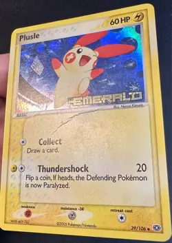 Plusle 39/106 2005 EX Emerald Pokemon Card Reverse Holo Stamped Uncommon - Mp - Image 2