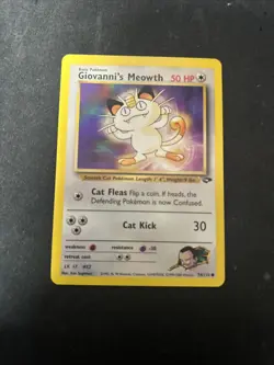 Giovanni's Meowth 74/132 Gym Challenge Pokemon TCG Card 2000 WoTC D3 - Image 1