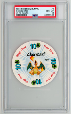 Pokemon Charizard 10 of Clubs Rummy Playing Card 1999 PSA 10 GEM MINT - Image 1