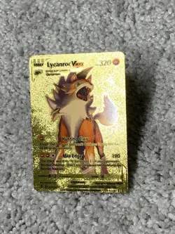 Pokemon Unique Lycanroc VMax HP320 Hi-Gloss Gold Foil Fan Art Card LP - Image 4
