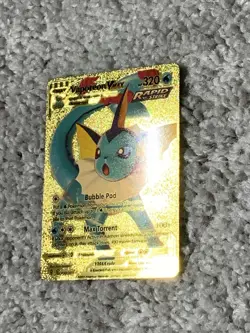 Pokemon Unique Vaporeon VMax HP320 Bubble Pod Hi-Gloss Gold Foil Fan Art Card LP - Image 4