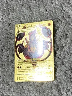 Pokemon Unique Chandelure VMax HP320 Cursed Hi-Gloss Gold Foil Fan Art Card LP - Image 4
