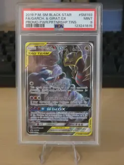 2019 Pokemon SM Black Star FA Garchomp & Giratina GX Promo Card #SM193 PSA 9 - Image 1