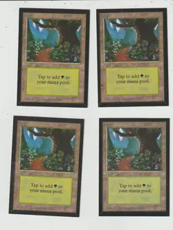 Lot 4 cards FOREST COLLECTOR & INTERNATIONAL EDITION MAGIC MTG US 1993 EX-NM - Image 1