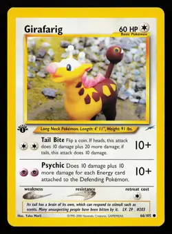 Girafarig 66/105 1st Edition Neo Destiny Pokemon Card - Image 1