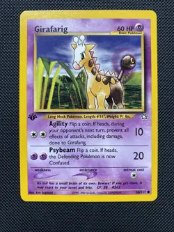 Girafarig 1st Edition 58/111 Neo Genesis Pokemon TCG Card NM - Image 1