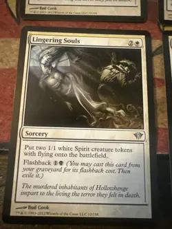 Mtg Magic Dark Ascension Lingering Souls Yellow Print Line Misprint Error X4 Lot - Image 4