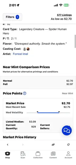 Magic: The Gathering NM Foil Spider-Punk (0092) - Image 2