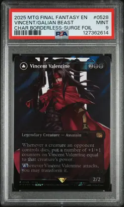PSA 9 Vincent Valentine Borderless Surge Foil Final Fantasy #0528 MTG Magic ???? - Image 1