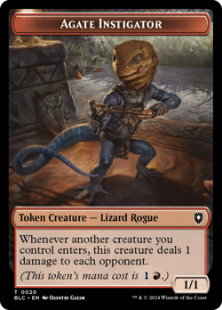 Agate Instigator // Rabbit Double-Sided Token NM BLC Bloomburrow MTG Magic - Image 1