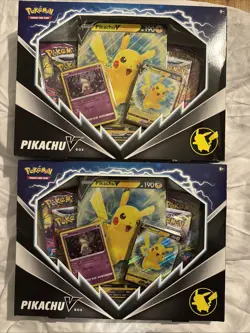 Pokemon TCG: Pikachu V Box - Lot of 2 Sealed - Fusion Strike + Brilliant Stars ! 820650851179 - Image 1