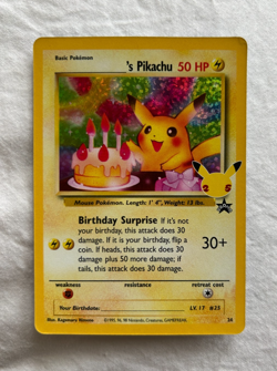 Pokemon TCG 25th Anniversary Celebrations Pikachu Birthday #24 - NM - Image 1