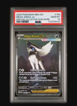 2025 POKEMON MEGA EVOLUTION SPECIAL ILLUSTRATION RARE #180 MEGA ABSOL EX PSA 10 - Image 1