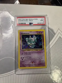 Pokemon Neo Revelation Misdreavus Holo PSA 9 11/64 Mint Big Swirl - Image 1