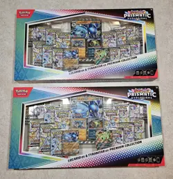 Lot of 2 Pokemon Lucario Ex Tyranitar Ex Premium Collection Prismatic Evolution - Image 1