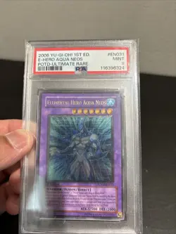Elemental Hero Aqua Neos PSA 9 Ultimate Rare 1st Ed Gold Stamp POTD-EN031 Yugioh - Image 3