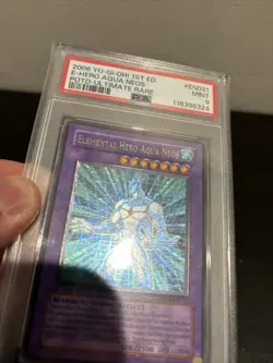 Elemental Hero Aqua Neos PSA 9 Ultimate Rare 1st Ed Gold Stamp POTD-EN031 Yugioh - Image 5
