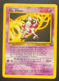 Mr. Mime 22/64 Jungle Set Non Holo Rare Pokemon Card WOTC HP - Image 1