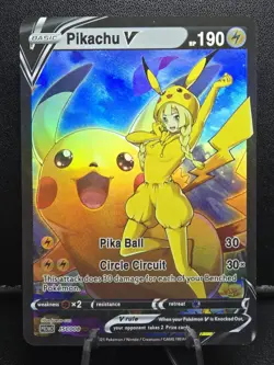 Pokemon Lillie Pikachu V Waifu Cute Doujin Ultra Rare Foil ACG Art Card - NM - Image 1