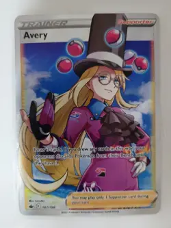 Pokemon TCG Avery Full Art Holo Card Sword & Shield Chilling Reign 187/198 - Image 1