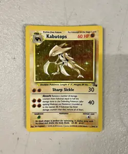 Pokemon TCG Kabutops Holo Rare Card 9/62 Fossil Unlimited 1999 - Image 1
