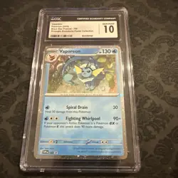 CGC 10 GEM MINT Vaporeon SVP168 COSMOS HOLO PROMO SVP 168 Pokemon Card - Image 1