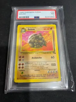 1999 Golem #36 Fossil Set Uncommon Original Pokemon Card PSA 7 - Image 1