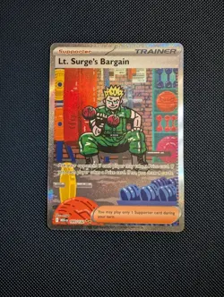 Lt. Surge's Bargain SIR 185/132 Mega Evolution Secret Rare Pokemon Card - Image 1