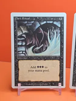 ⚫⚫⚫ (3) 1994 MAGIC The Gathering DARK RITUAL REVISED 3RD EDITION PLAYED⚫⚫⚫ - Image 2