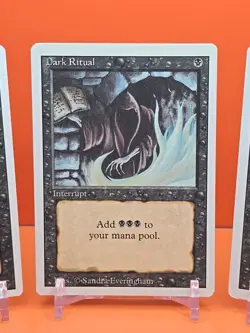 ⚫⚫⚫ (3) 1994 MAGIC The Gathering DARK RITUAL REVISED 3RD EDITION PLAYED⚫⚫⚫ - Image 3