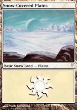 MTG Snow-Covered Plains, ColdSnap, Heavily Played, English - Image 1