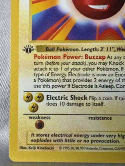 Pokemon 1999 Base Set 1st Edition Shadowless Rare: Electrode 21/102 - MP - Image 3