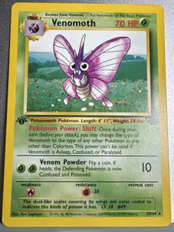 Venomoth 29/64 Jungle 1st Edition Non-Holo - Lightly Played + (LP+) Pokemon - Image 1