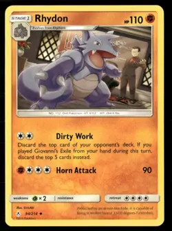 2019 Sun & Moon - Unbroken Bonds Rhydon Stage 1/Uncommon #94 - Image 1