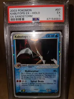 2003 Pokemon EX Sandstorm Holo Kabutops #97 PSA 5 - Image 1