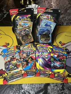 Pokemon TCG Lot Mega Evolution Checklane Blisters Collection & 4 Booster Packs - Image 1